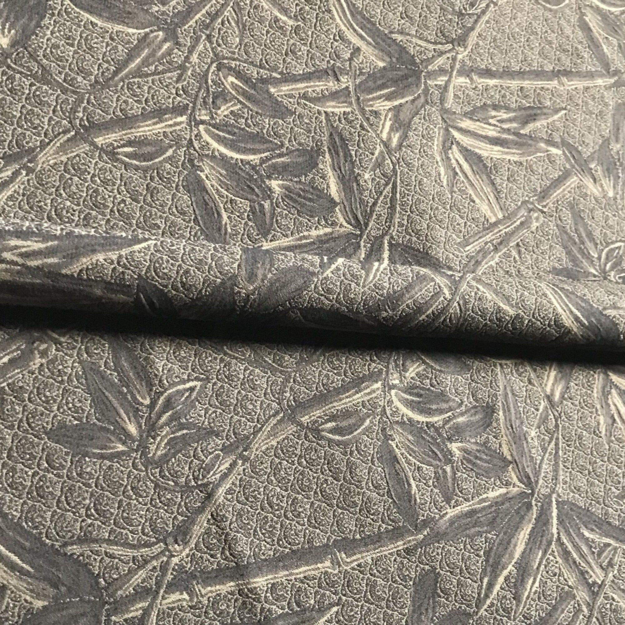Neutral Tropical Botanical Jacquard Upholstery Fabric 54"