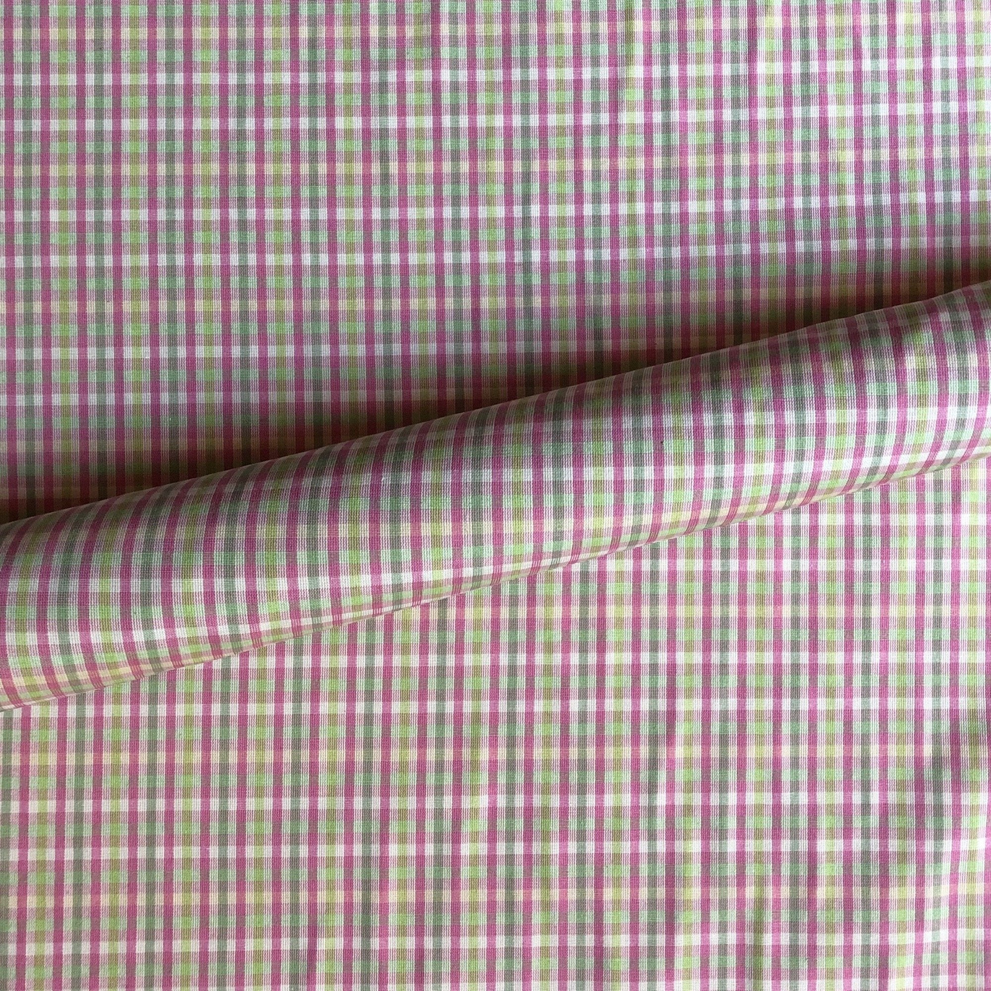 Girls Pastel Plaid Water Repellent Upholstery Fabric 54"