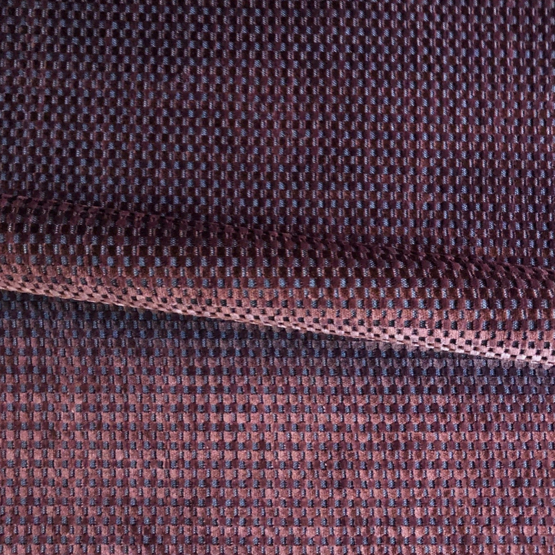 Red Wine Geometric Raised Cut Velvet Upholstery Fabric 54"