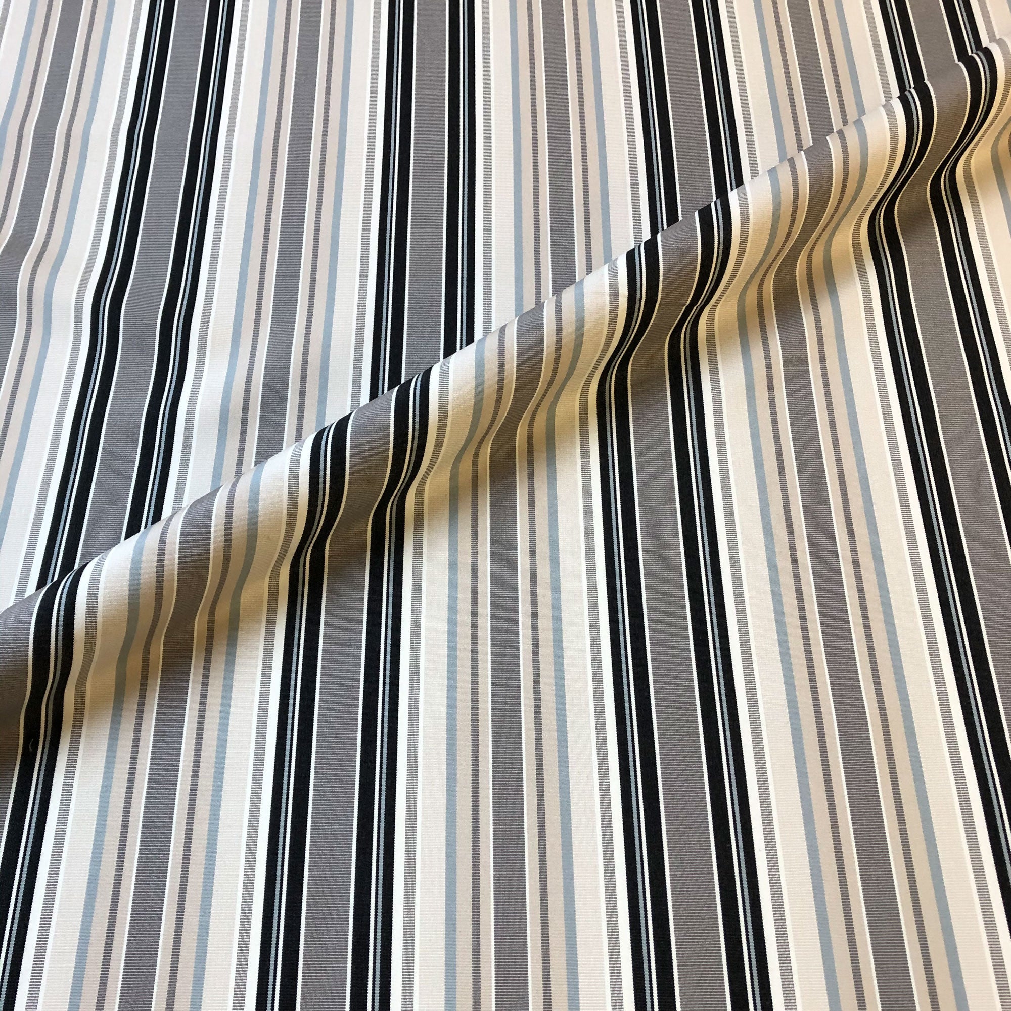 Neutral Traditional Stripe Canvas Upholstery Fabric 54"