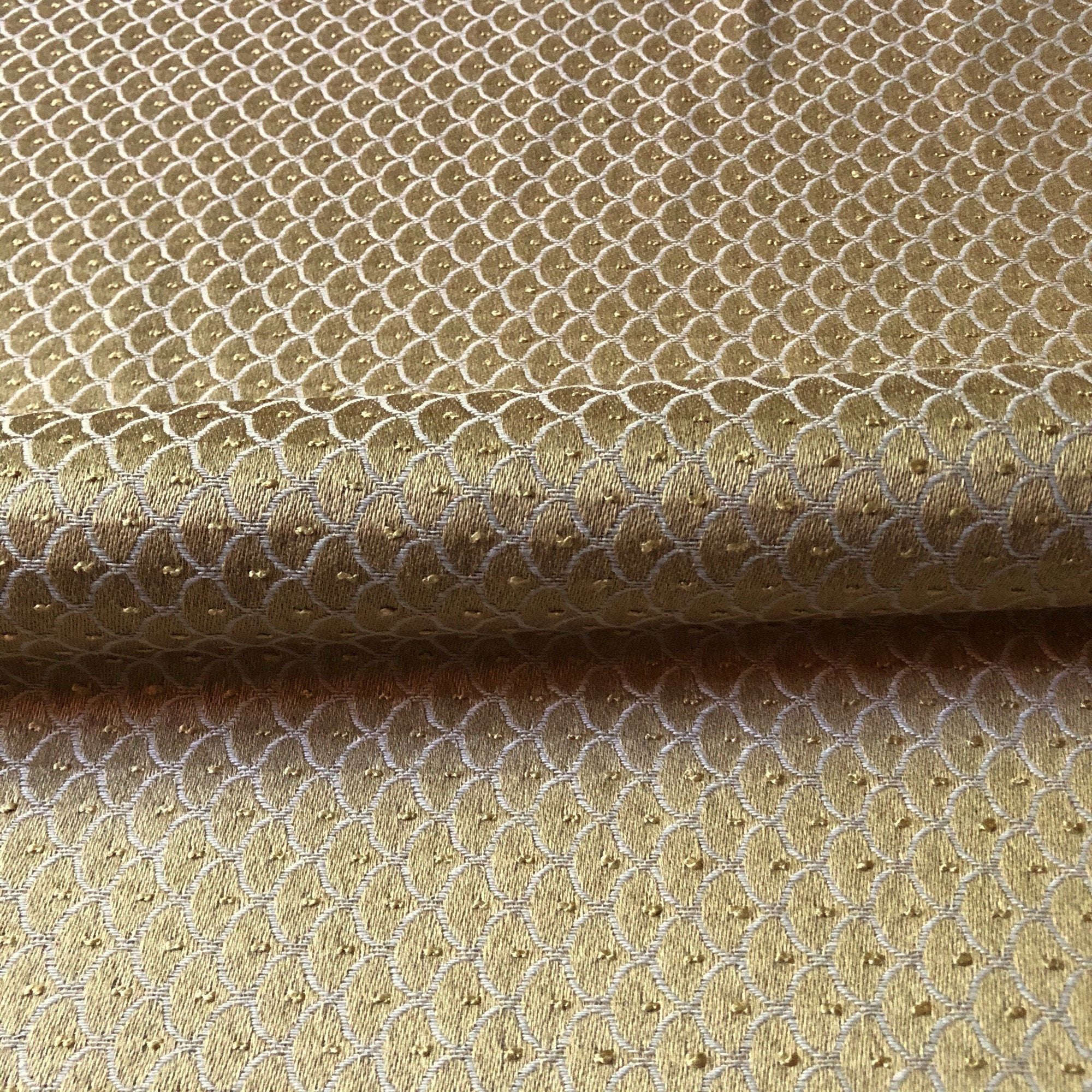 Gold Glam Scalloped Jacquard Upholstery Fabric 54"