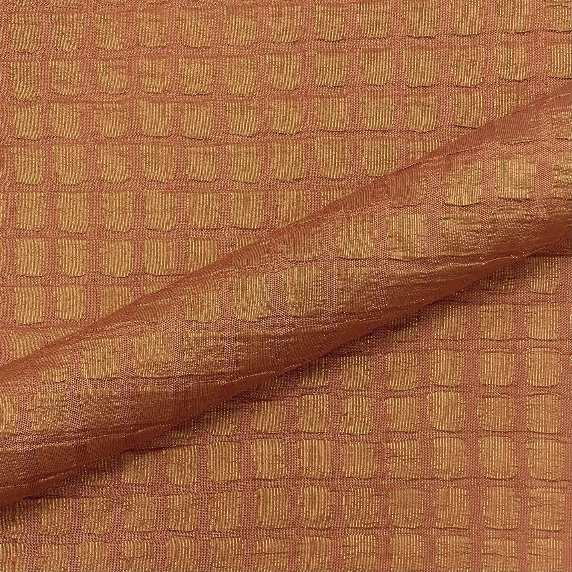 Terracotta Check Jacquard Upholstery Fabric 52"