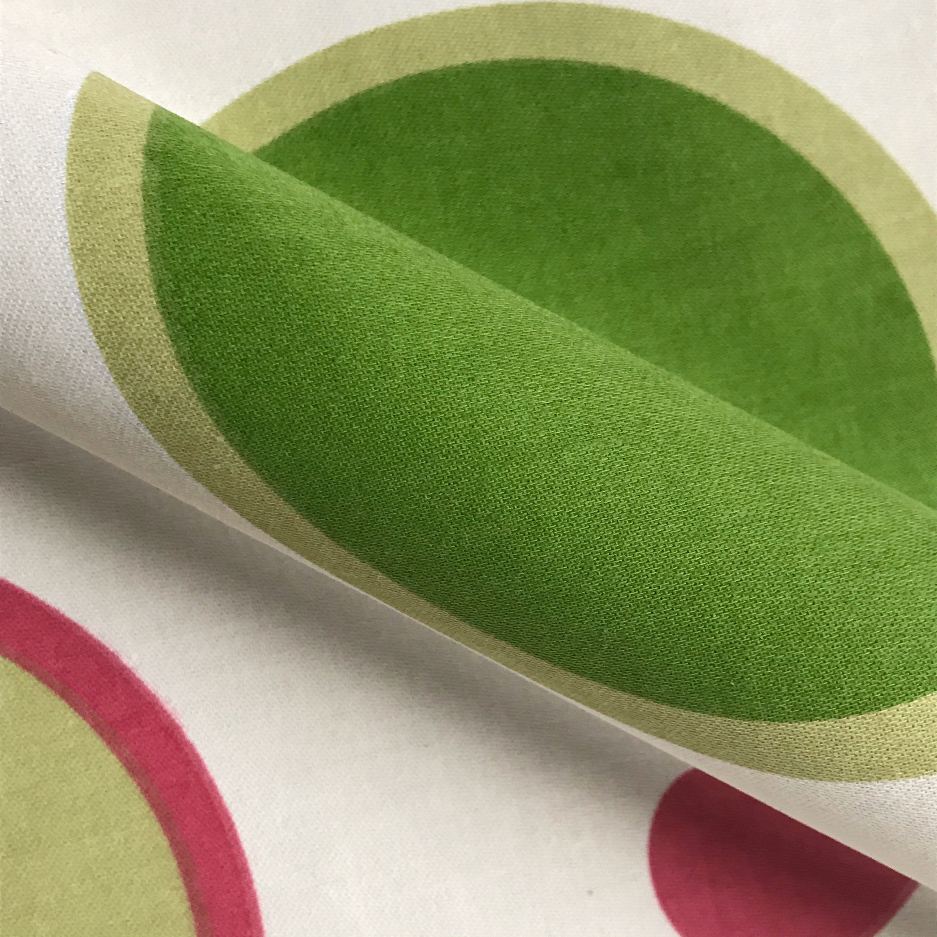 Pink Green Bubble Circle Print Upholstery Fabric - 56"