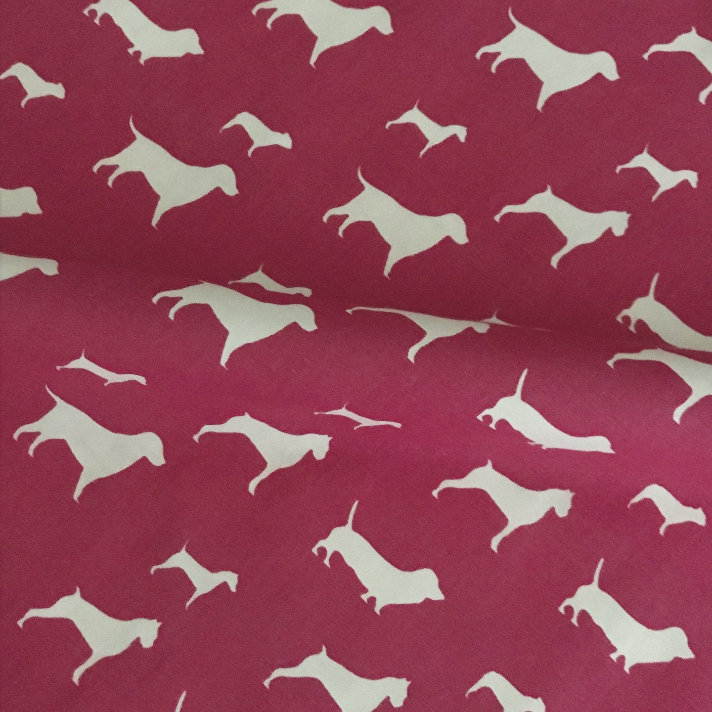 Red Dog Breed Silhouette Print Luxury Upholstery Fabric