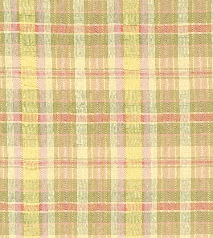 Sherbet Seersucker Plaid Upholstery Fabric